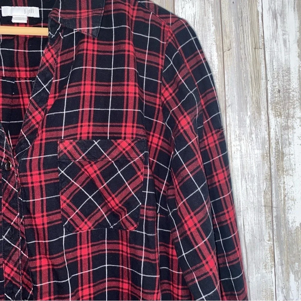 J. Jill Plaid Button Down Tunic - Picture 3 of 7